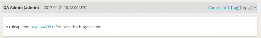 Reference in Bugzilla